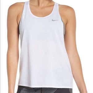 Nike miler cross back tank in white NWOT